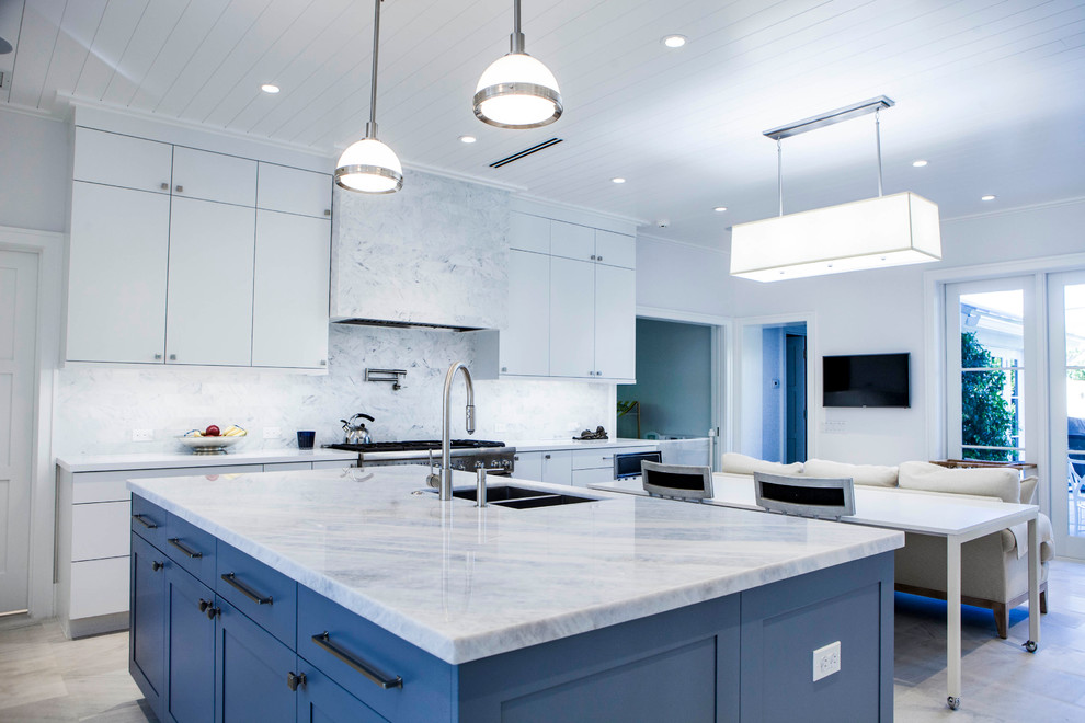 Example of a transitional kitchen design in Miami