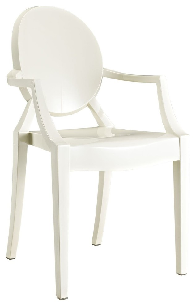 Nicer Furniture Set of 1 Philippe Starck Louis XVI Ghost Chair in OffWhite Contemporary