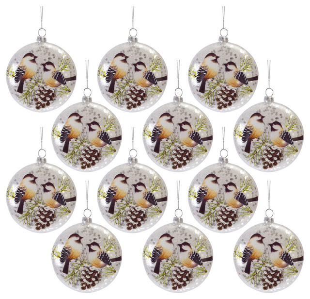 Carved Bird Ornament (Set of 12) main image 1