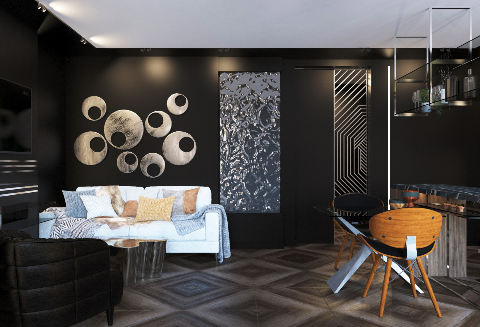 Дизайн интерьера двух комнатной квартиры. Гостиная. Краснодарский край