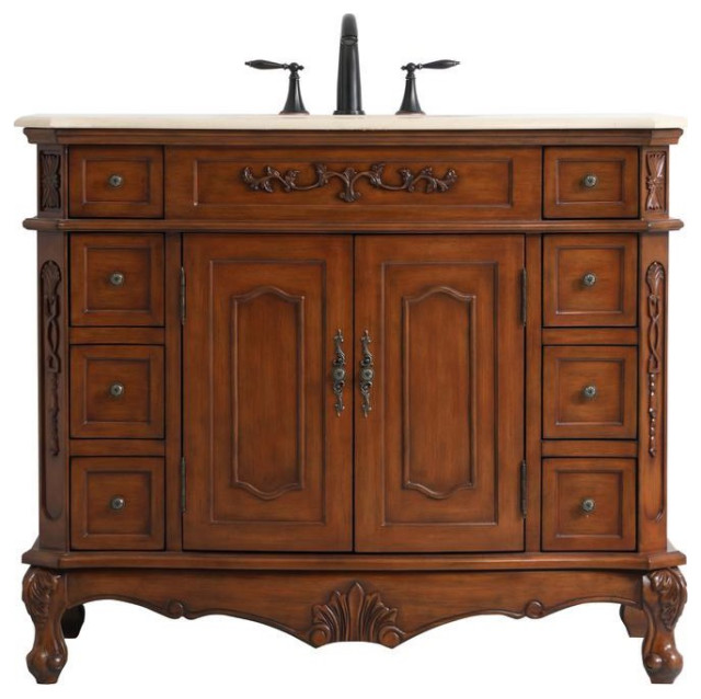 Elegant Danville 42" Single Bathroom Vanity VF10142TK Teak
