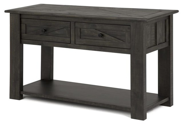 Ainsworth 2 Drawer Sofa Console Table Weathered Charcoal