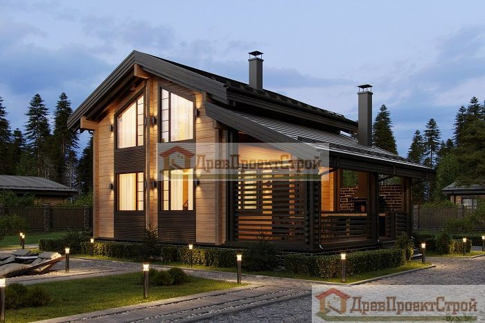 Проект бани № 159. Баня из бруса массива естественной влажности 140 х 140,  106,