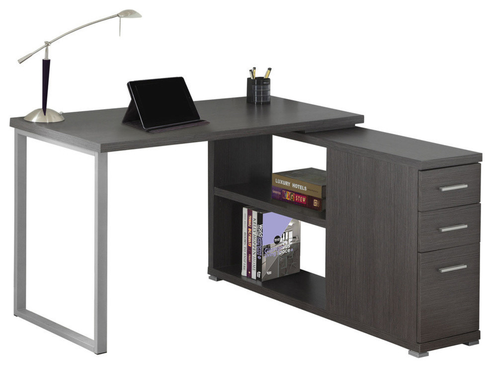 Computer Desk Grey Left Or Right Facing Corner Contemporary Computer Desk Grey Left Or Right