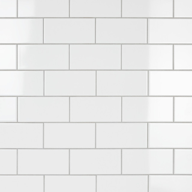 Projectos Urban Glossy White Ceramic Wall Tile - Traditional - Wall And ...