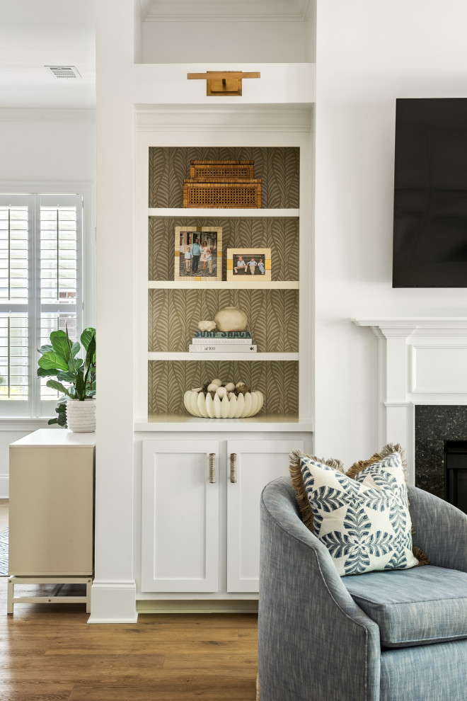 Beach style family room photo in Charleston