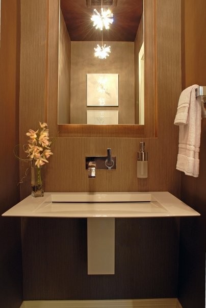Inspiration for a contemporary powder room in Minneapolis.