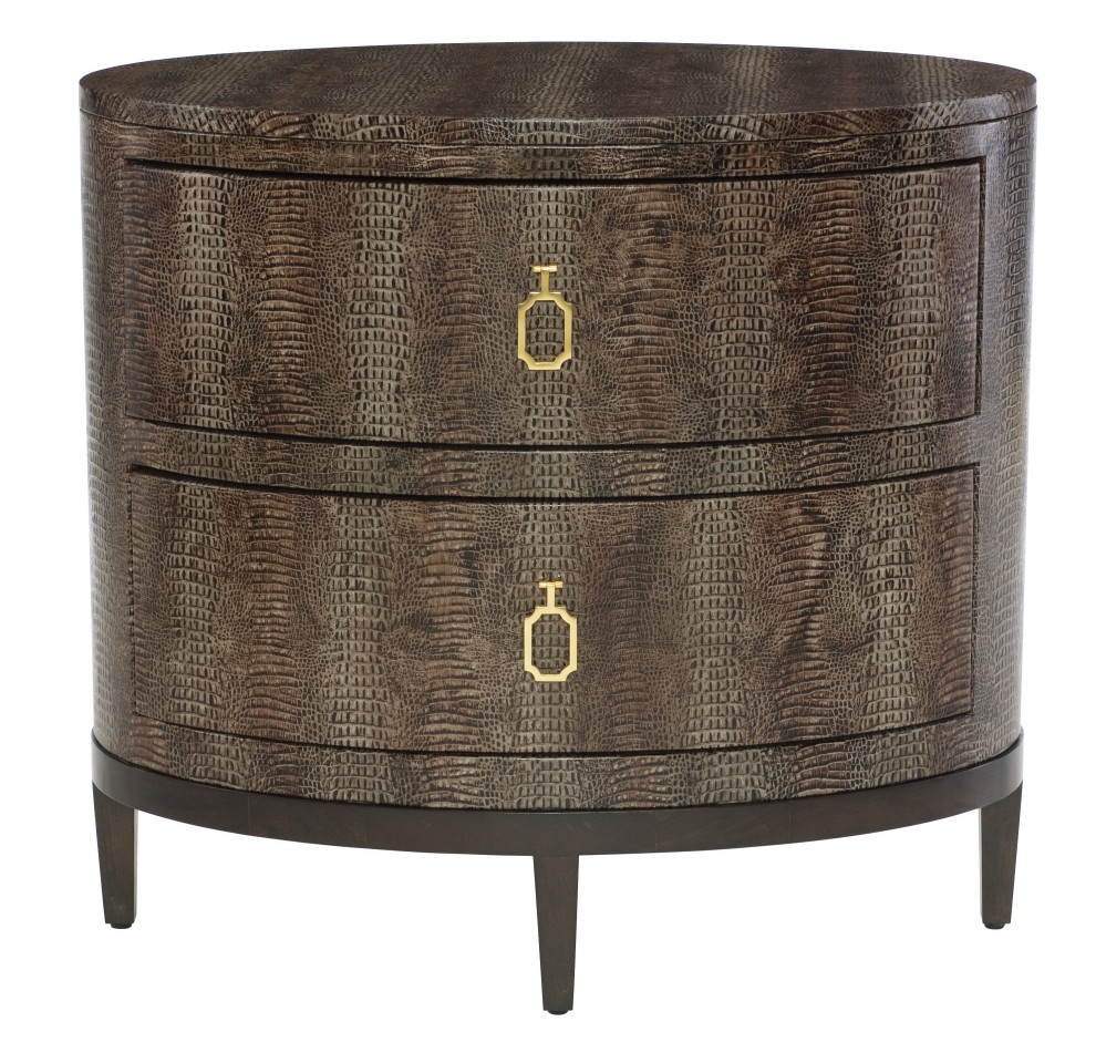 Bernhardt Jet Set Oval Nightstand, Caviar Finish ...