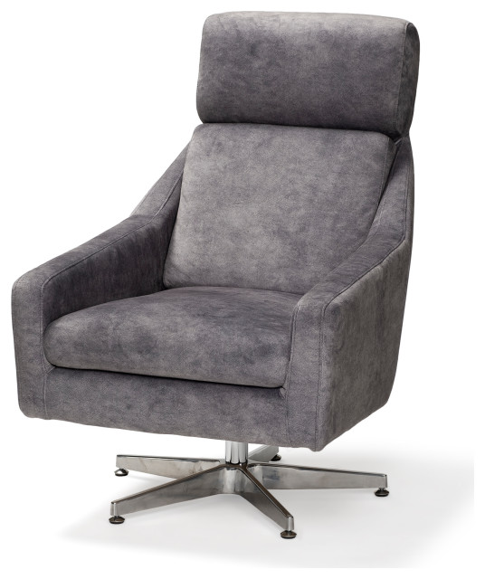 Mercana Fabric And Metal Chair With Grey And Silver Finish 68303