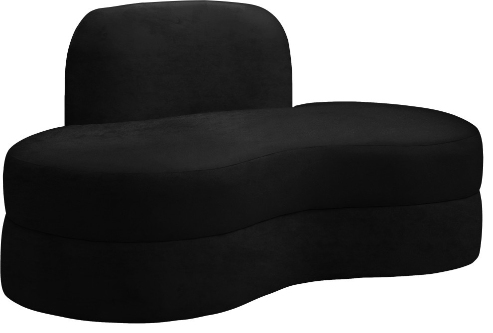 Mitzy Velvet Upholstered, Kidney Shaped Chair Transitional