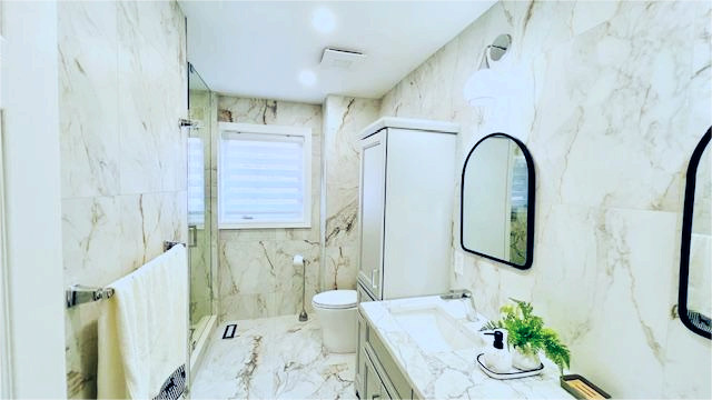 Before, during & after 3 piece washroom remdelling in Meadowvalle