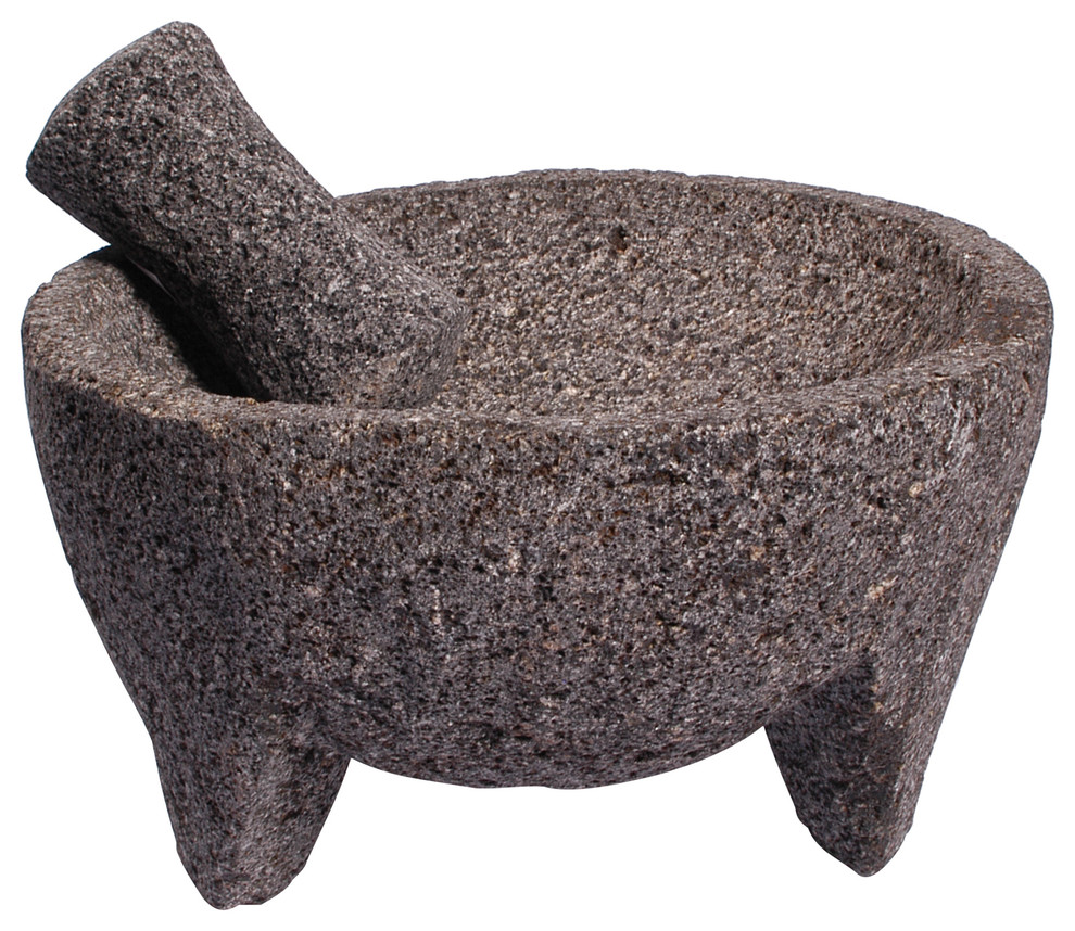 Ancient Cookware, Authentic Mexican Lava Stone Molcajete, 8 Inches