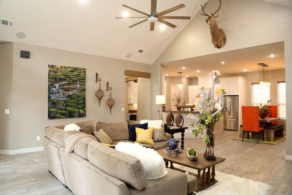 Transitional Home Design - Transitional - Family Room - by Corrales ...
