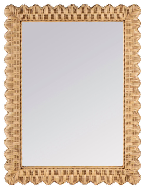 Flora Rattan Scalloped Wall Mirror - Tropical - Wall Mirrors - by ...