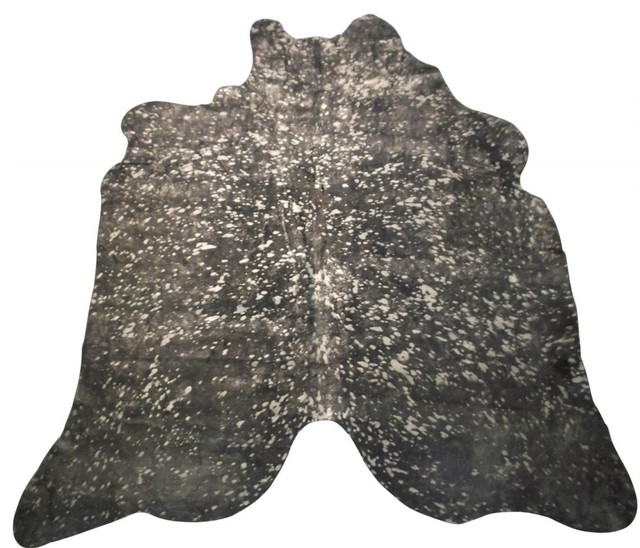Black & Gold Metallic Cowhide Rug modern-novelty-rugs