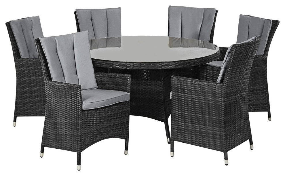 LA 7-Piece Garden Dining Set - Modern - Outdoor Dining Sets - by Maze
