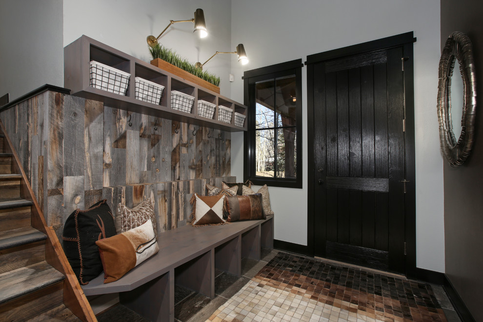 Entryway - rustic entryway idea in Denver
