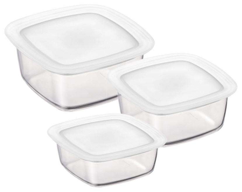 Bormioli Rocco Frigoverre 3 Piece Square Container Set with Frosted