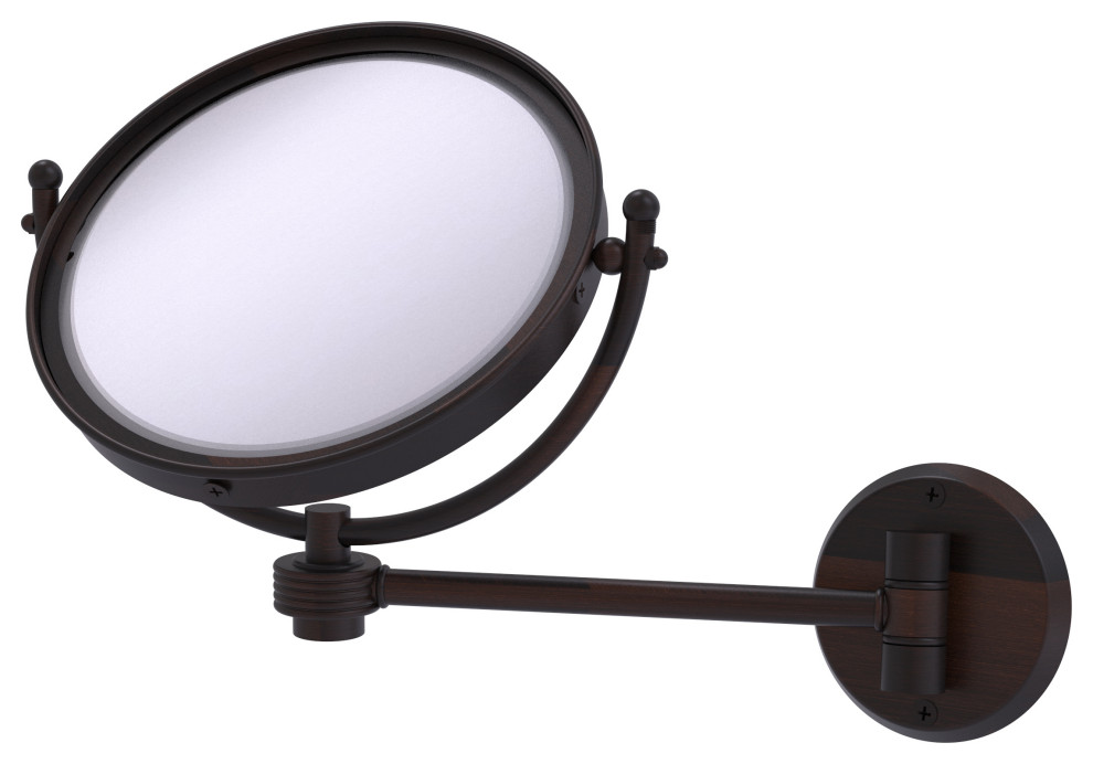 8" Wall-Mount Makeup Mirror 5X Magnification, Venetian Bronze