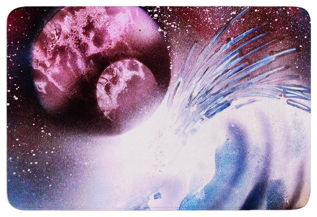 Infinite Spray Art "Space Tube" Pink Purple Memory Foam Bath Mat, 17"x24"