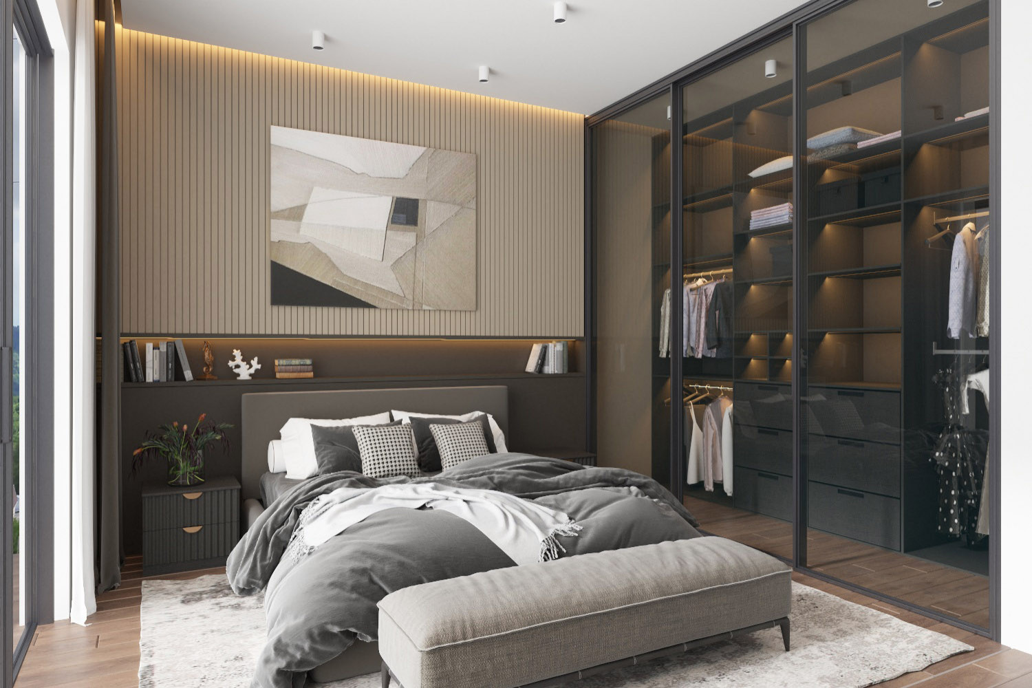 Спальня в загородном коттедже