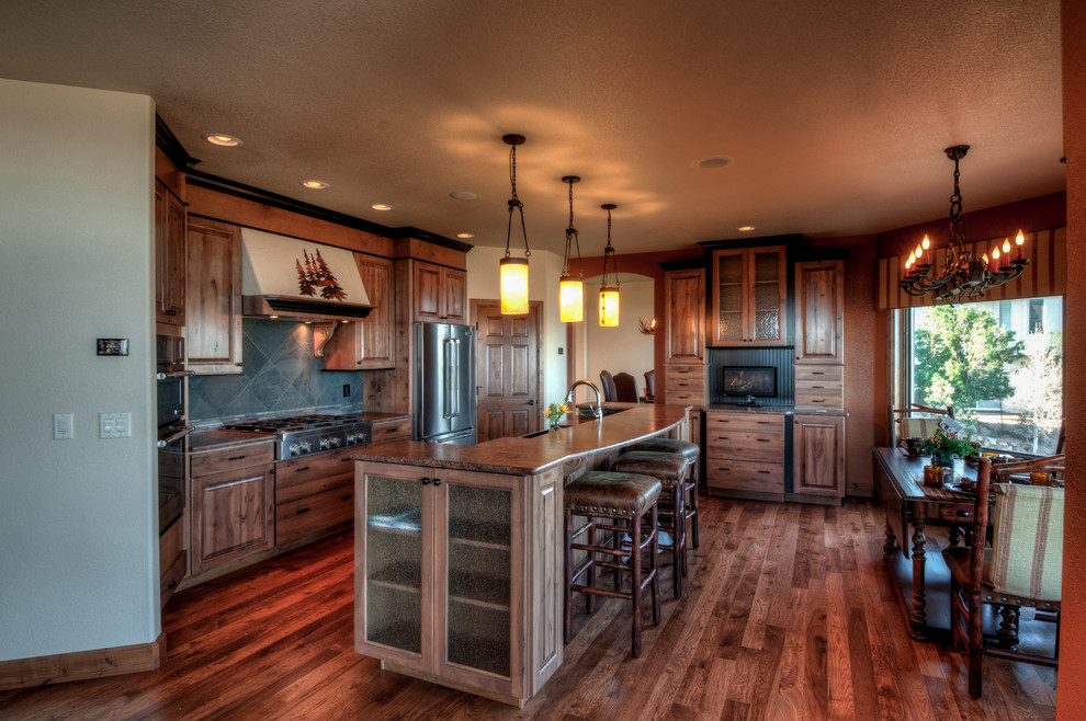 Example of an arts and crafts kitchen design in Denver