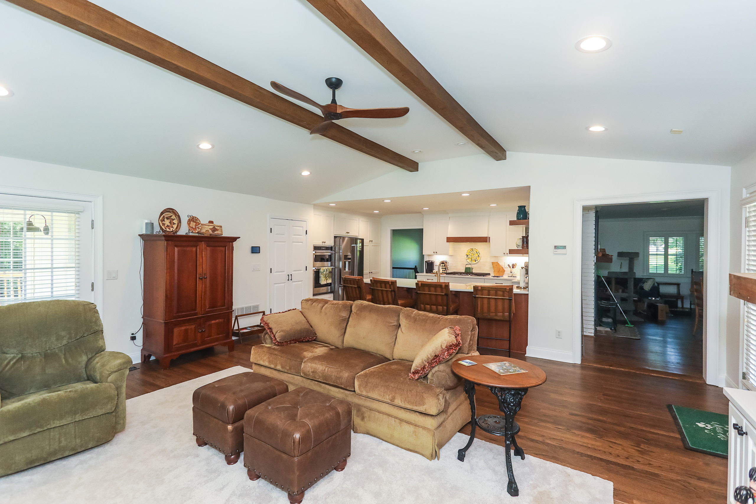 Gainesville Kitchen and Beams in Den