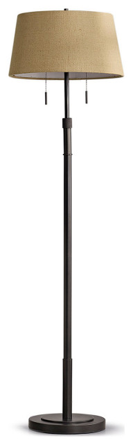 The Grande 55"~66"H Adjustable Floor Lamp_Dark Bronze, Empire_brown Shade