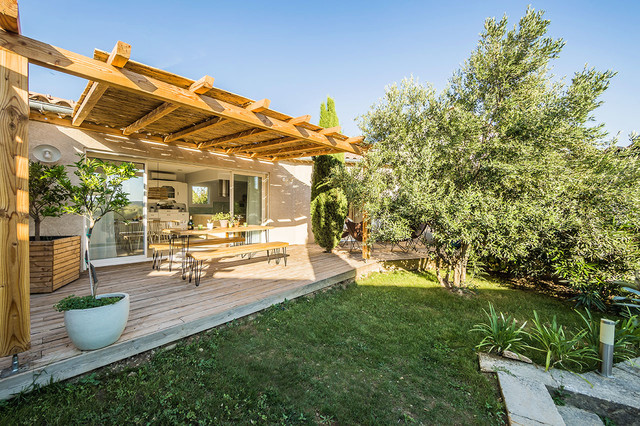 Les Petits Gardons middelhavsstil-terrasse