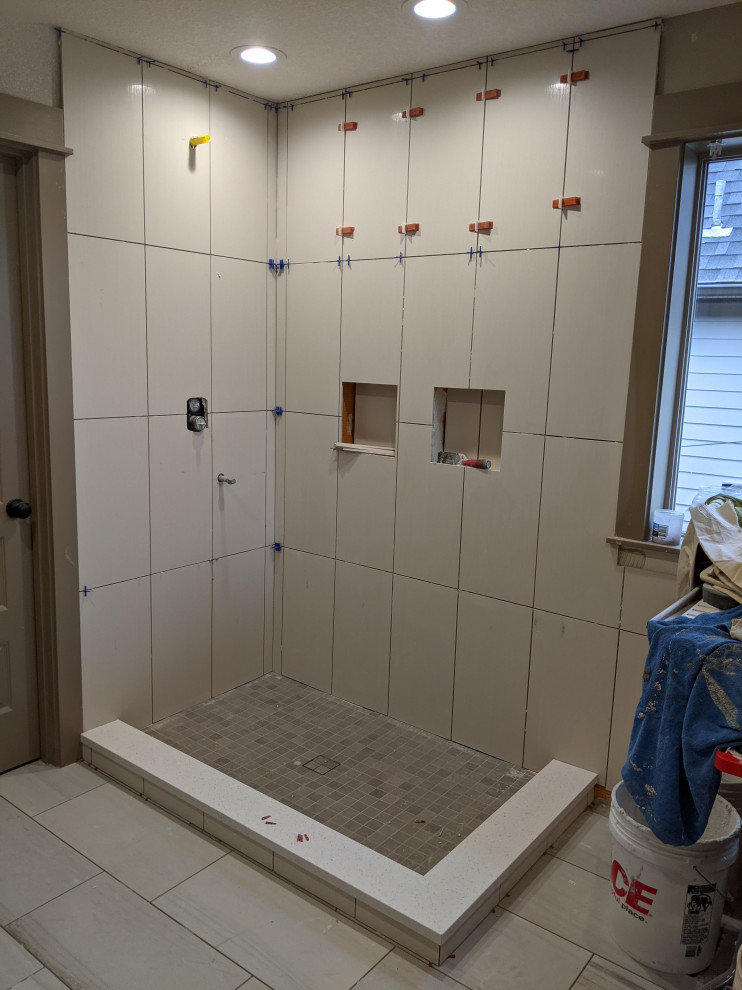 Master bath wall tile and sliver wall tile