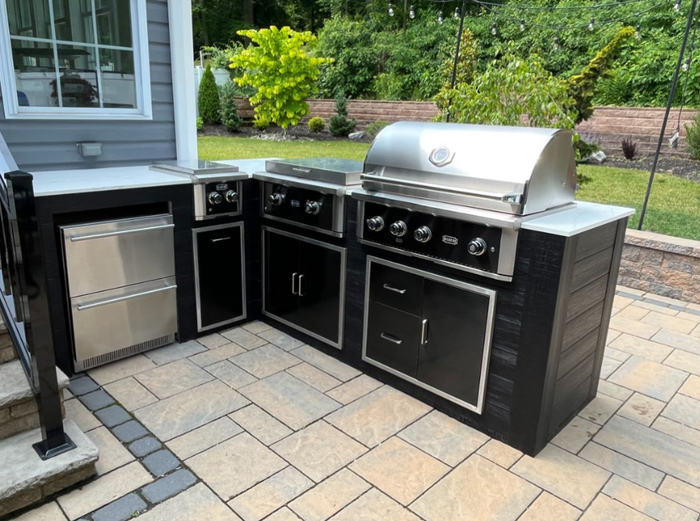 L Shaped Outdoor Kitchen