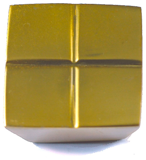 Four Square Pull, Brass, Small