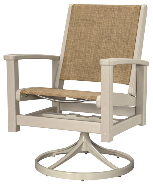Polywood Coastal Swivel Rocker Transitional Outdoor Rocking Chairs