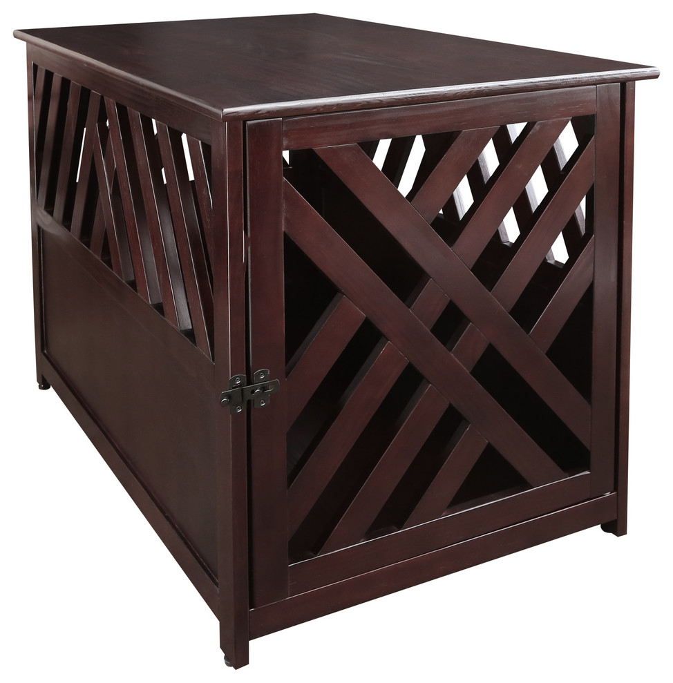 Indoor Kennel Dog Furniture Crate End Table With Wooden Cage Cover 
