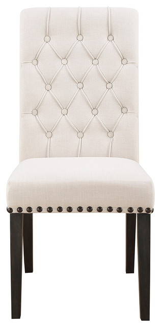 Coaster Furniture Weber Upholstered Dining Side Chair in Cream (Set of 2) 107286