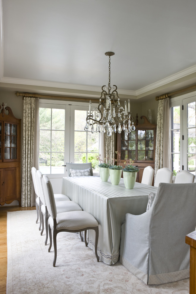 Inspiration for a traditional dining room in DC Metro with medium hardwood floors.