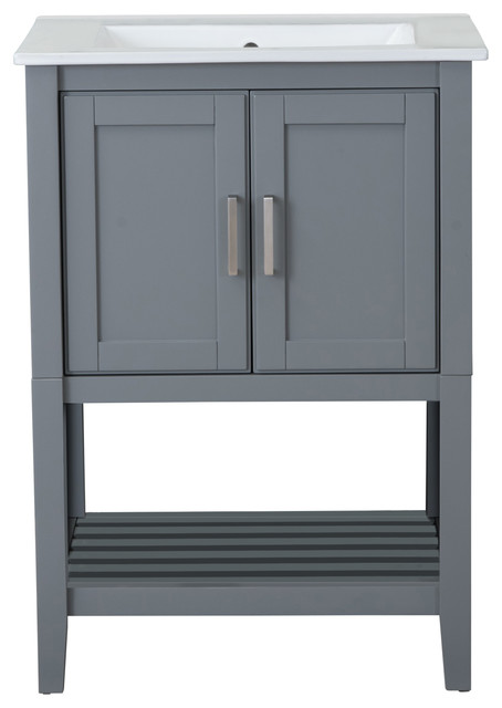 24 Single Sink Vanity Without Miror And Faucet Westchester Gray