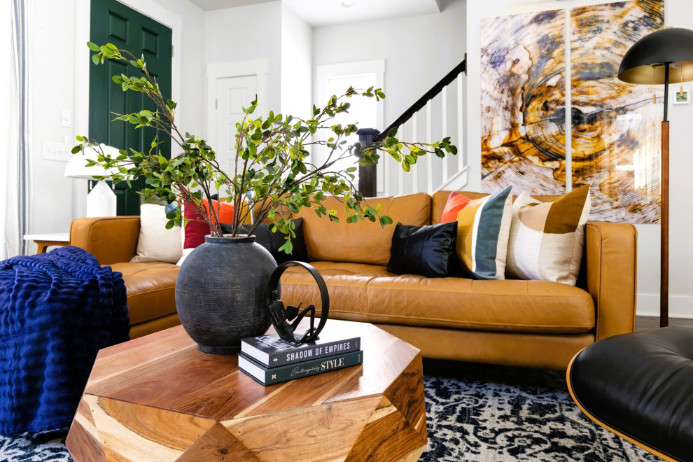 Eclectic Midcentury Living Room & Dining Area – Hillsborough, NC