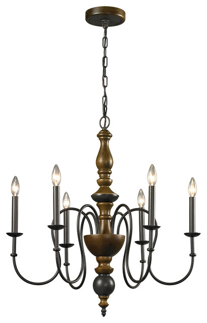 Elk Lighting French Country Collection 6 Light Chandelier In Vintage ...