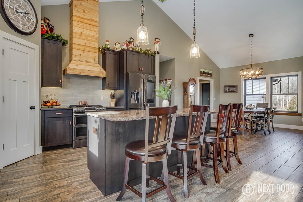 Inspiration for a rustic kitchen remodel in Grand Rapids