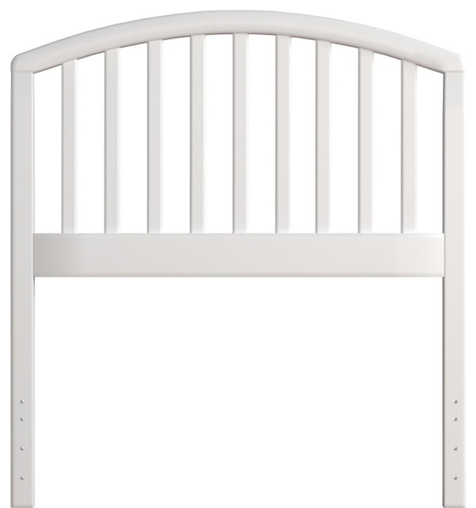 Bowery Hill Twin Wooden Spindle Headboard in White Transitional