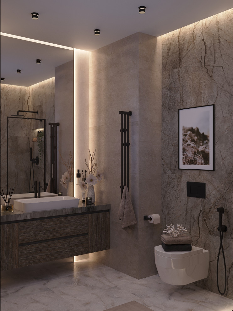 Санузел в 3-к. квартире ЖК "HeadLiner"