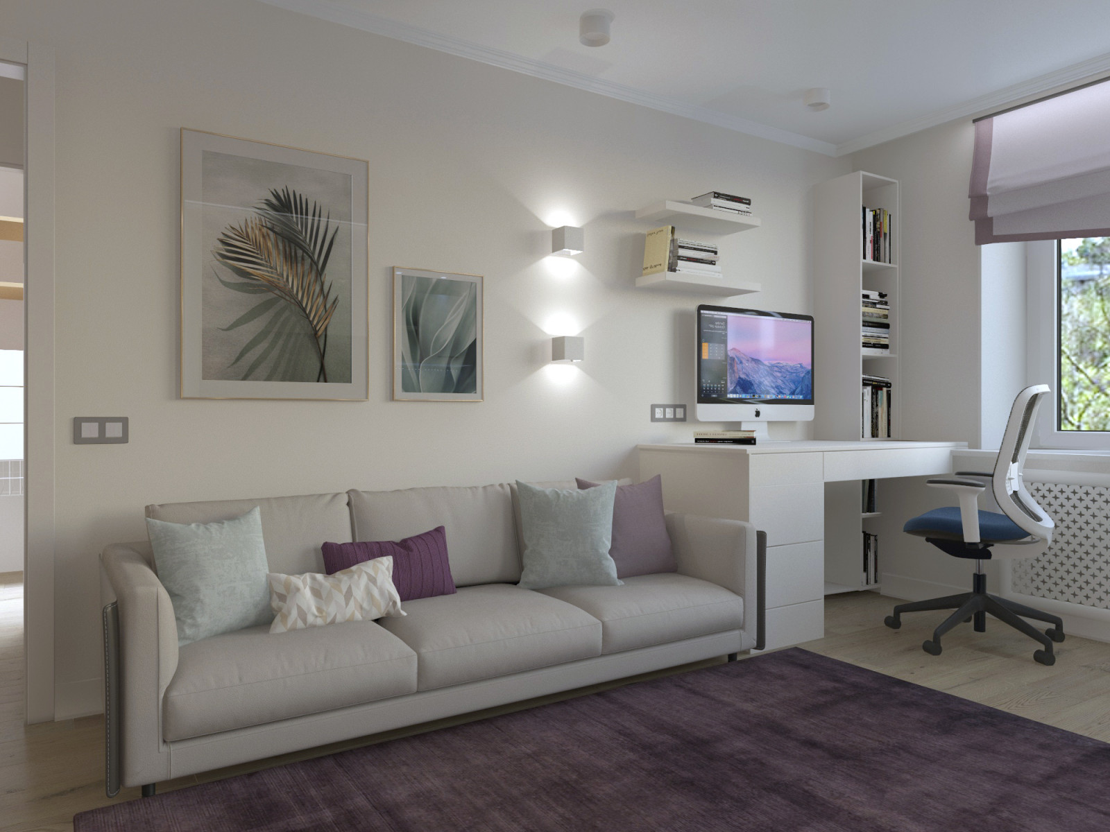 комната в светлых тонах