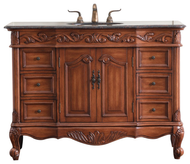 Elegant VF38848TK 48" Single Bathroom Vanity Set, Teak Traditional