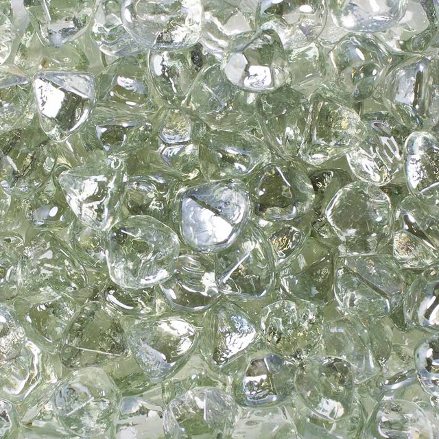 Fire Glass Diamonds Clear Luster 10 Lb Jar Contemporary