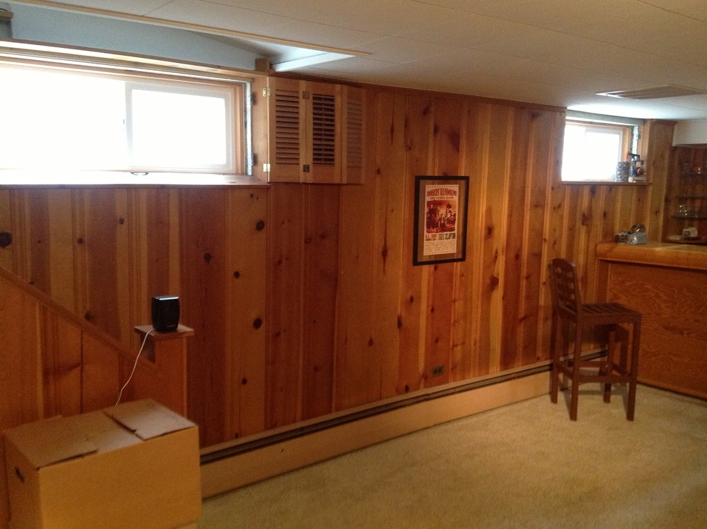 What color white for wood paneled basement?