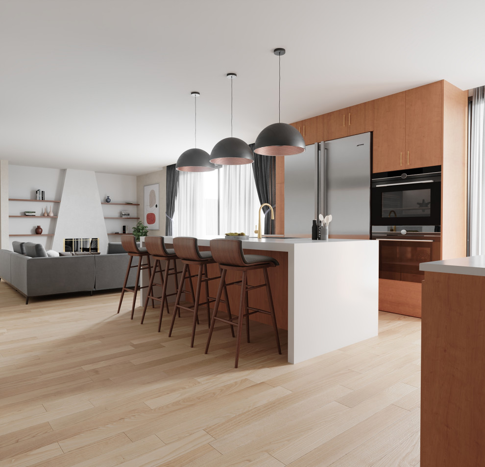 This is an example of a contemporary kitchen in Providence.