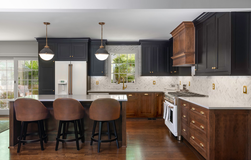 Brass, Black & Cherry Kitchen - Contemporary - Kitchen ...