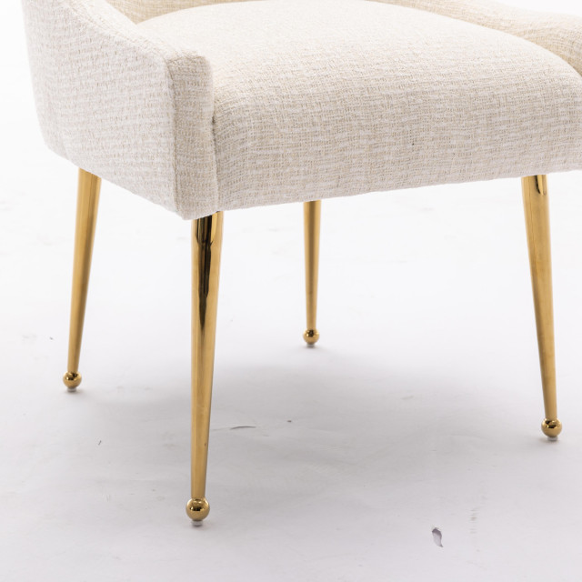SEYNAR Modern Upolsthered Dining Chairs Set of 2,Linen Accent Vanity ...