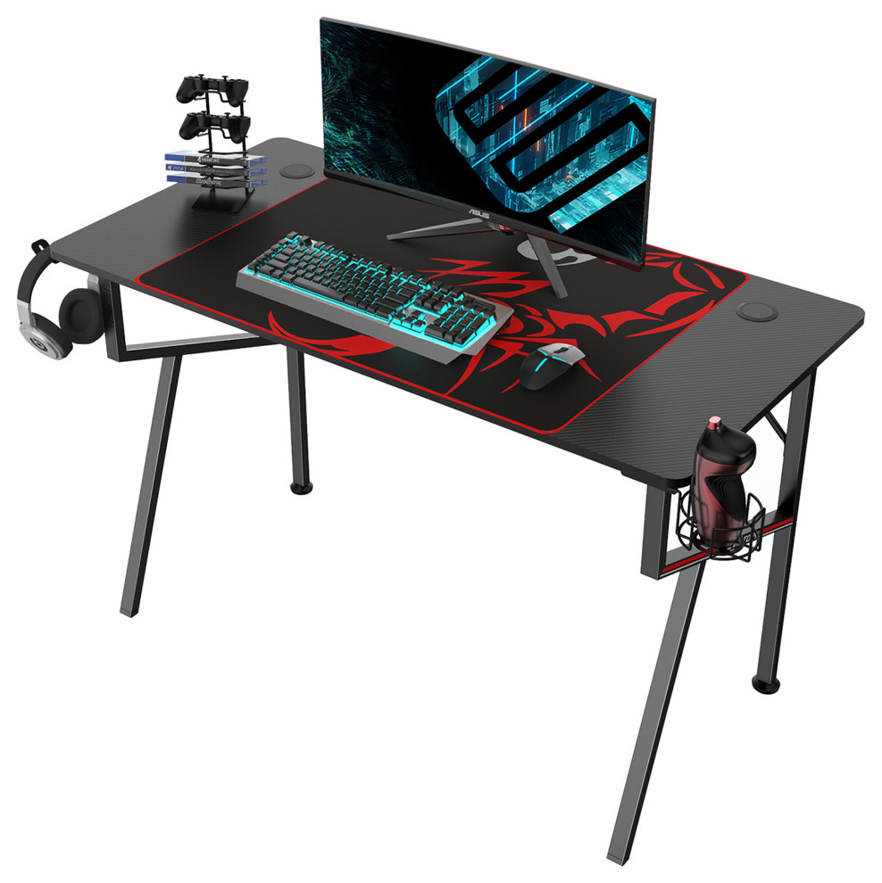 Eureka Ergonomic K47 Gaming Desk, Black Contemporary Desks And